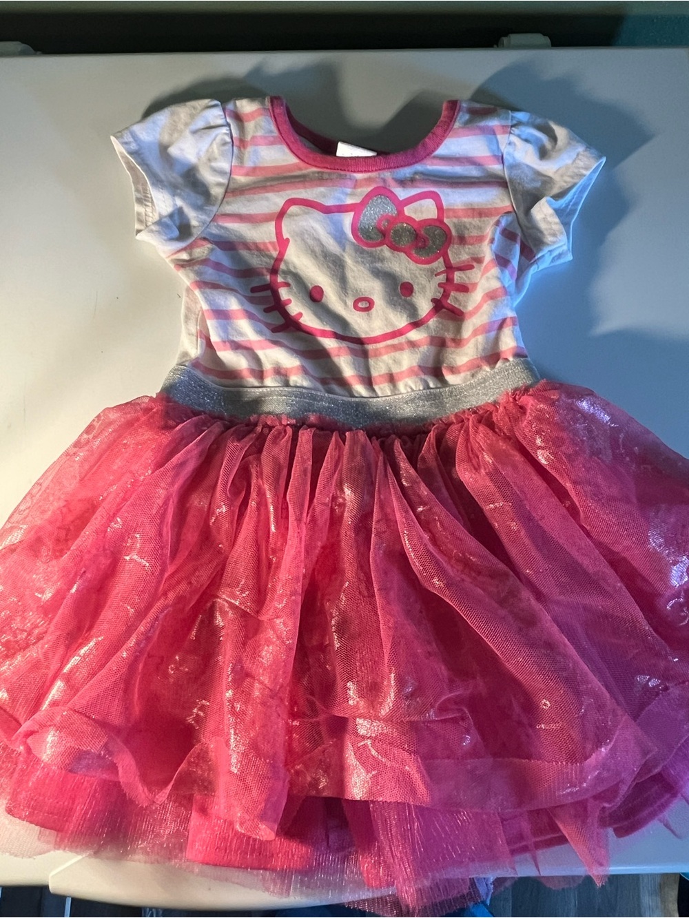 Hello Kitty Pink and White Sparkle Tulle Dress Costume